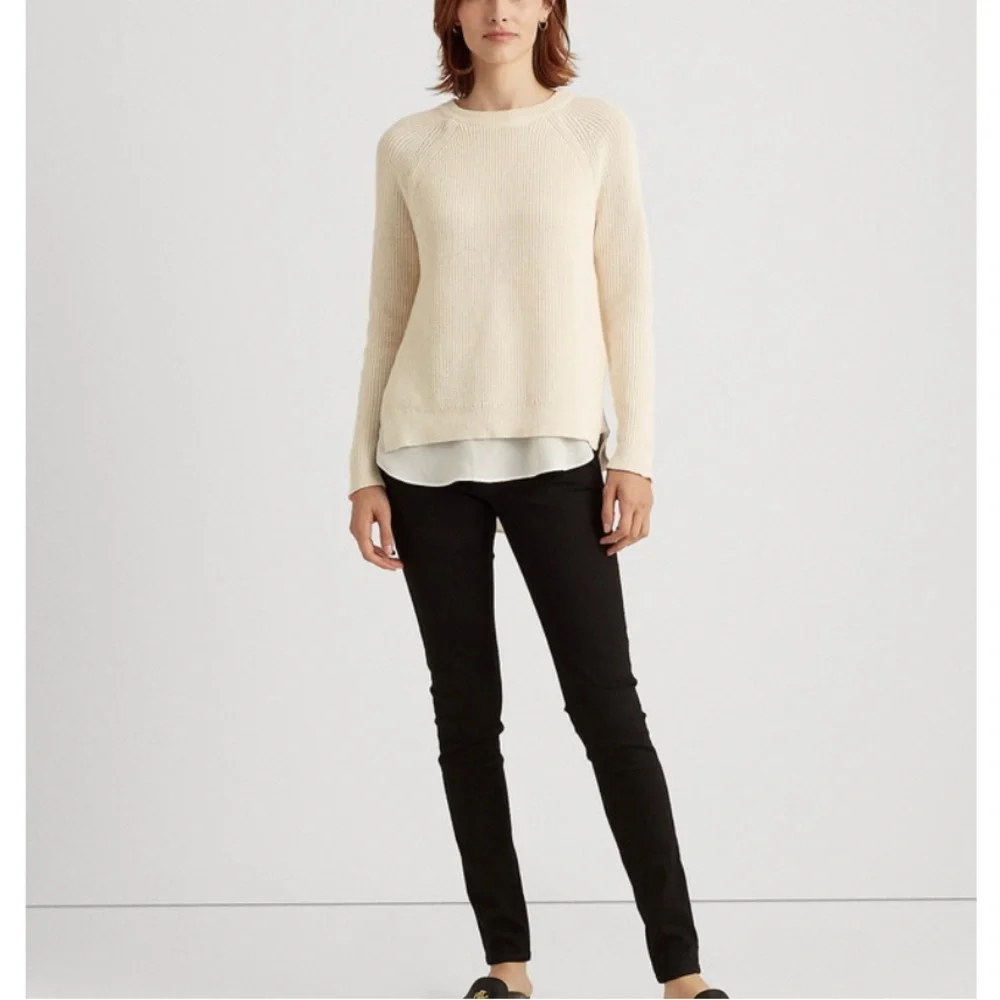 Lauren Ralph Lauren Layered Cable-Knit Sweater - Picture 1 of 8